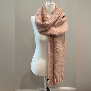 Rose pink Echo scarf with silver shimmer threading. Great gift!